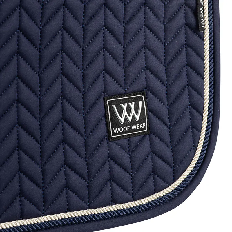 Woof Wear Herringbone Close Contact Saddlecloth - Navy-1