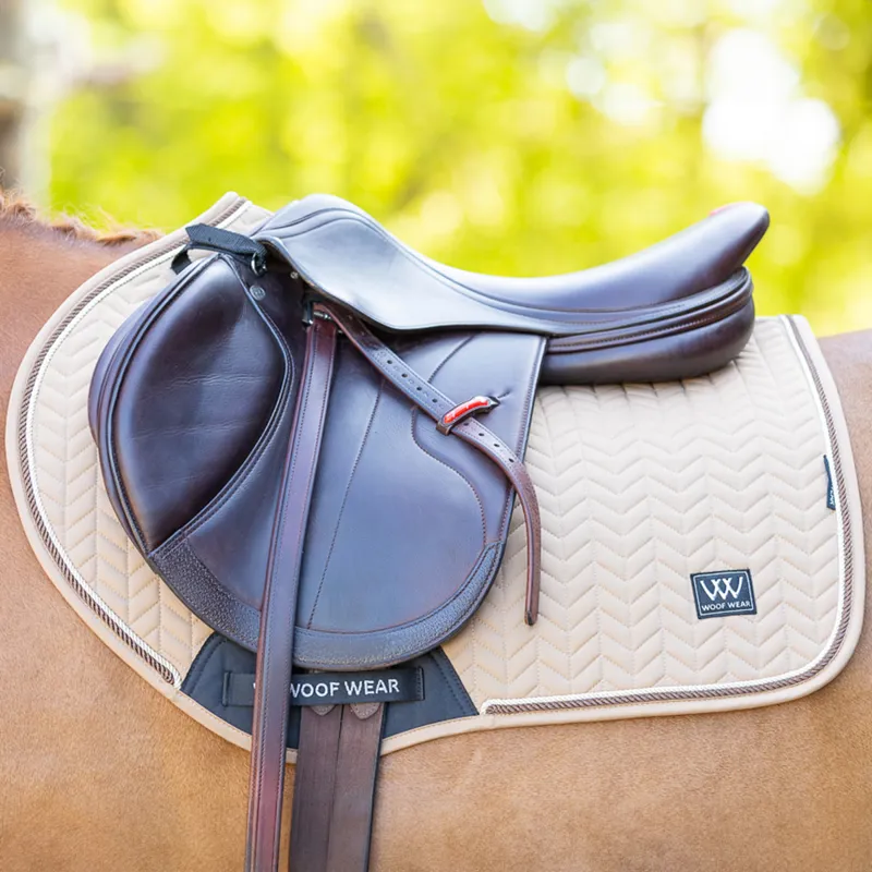 Woof Wear Herringbone Close Contact Saddlecloth - Caramel-3