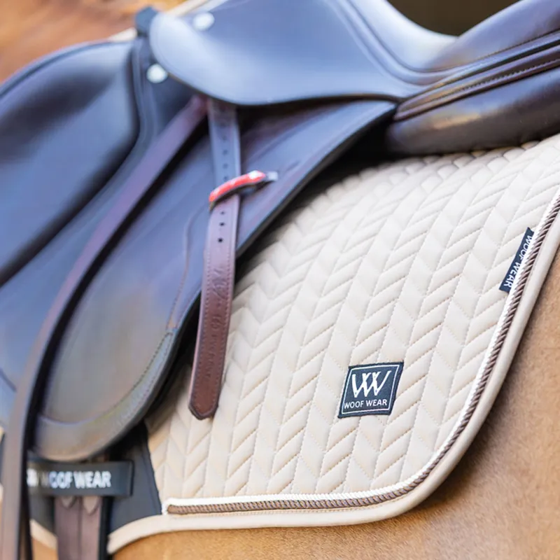 Woof Wear Herringbone Close Contact Saddlecloth - Caramel-2