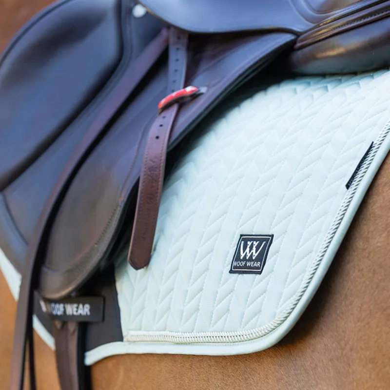 Woof Wear Herringbone Close Contact Saddlecloth - Sage-2