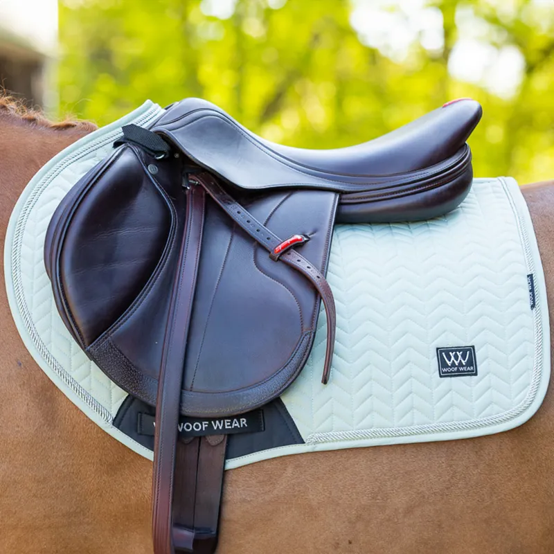 Woof Wear Herringbone Close Contact Saddlecloth - Sage-3