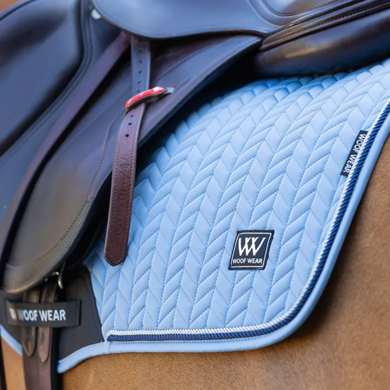 Woof Wear Herringbone Close Contact Saddlecloth - Steel-3