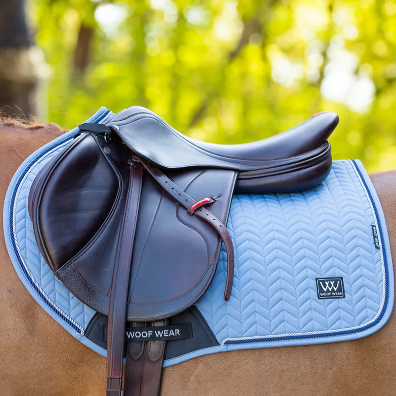 Woof Wear Herringbone Close Contact Saddlecloth - Steel-2