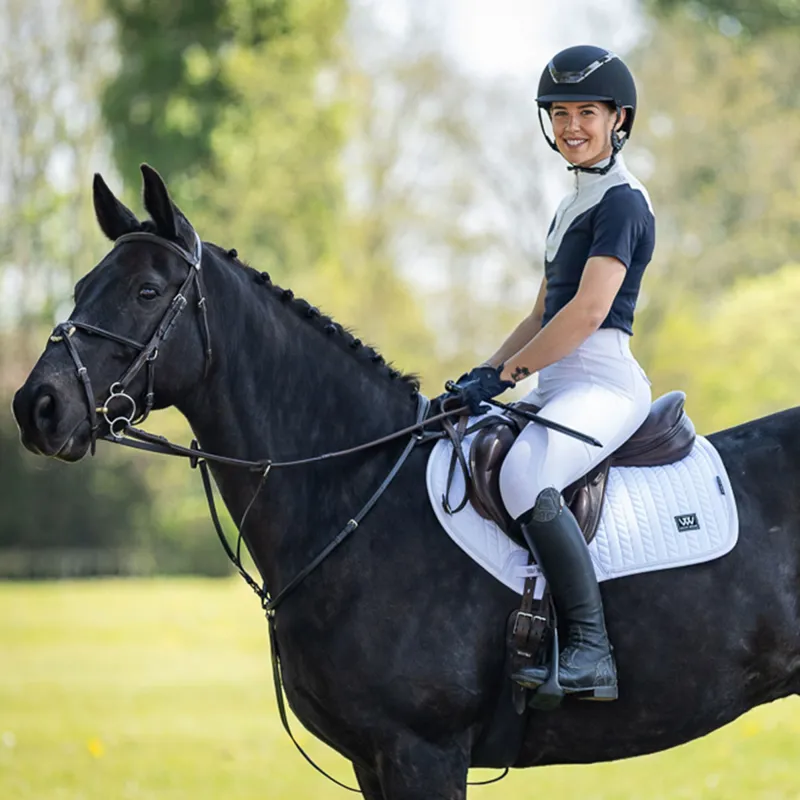 Woof Wear Herringbone Close Contact Saddlecloth - White-2