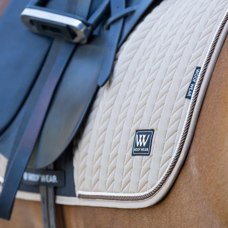 Woof Wear Herringbone Dressage Saddlecloth - Caramel-2