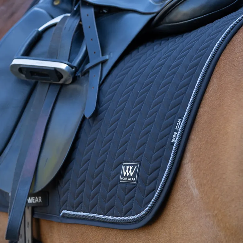 Woof Wear Herringbone Dressage Saddlecloth - Navy-2