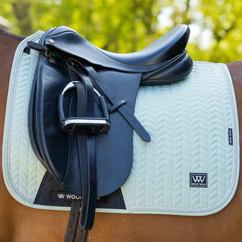Woof Wear Herringbone Dressage Saddlecloth - Sage-2