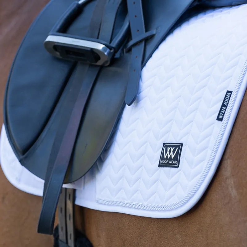 Woof Wear Herringbone Dressage Saddlecloth - White-2