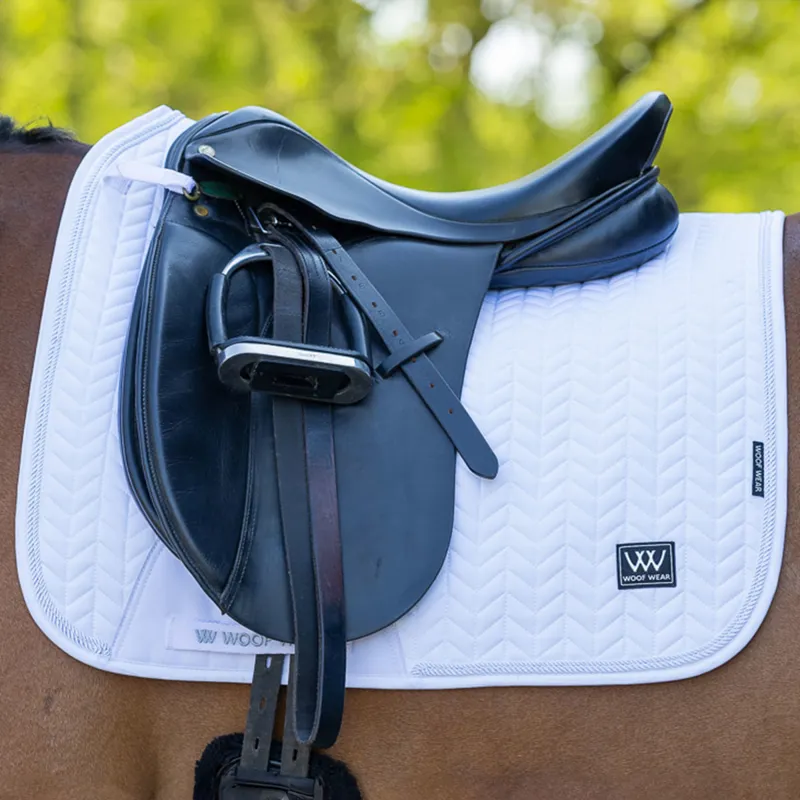 Woof Wear Herringbone Dressage Saddlecloth - White-3