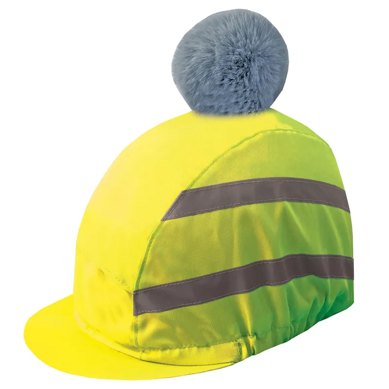 Equetech Vision Hi-Vis Luxury Pom Pom Junior Hat Silk - Yellow