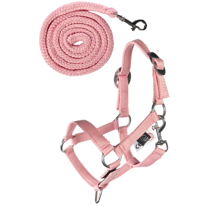 HKM Hobby Horse Basic Headcollar and Lead Rope - Rose