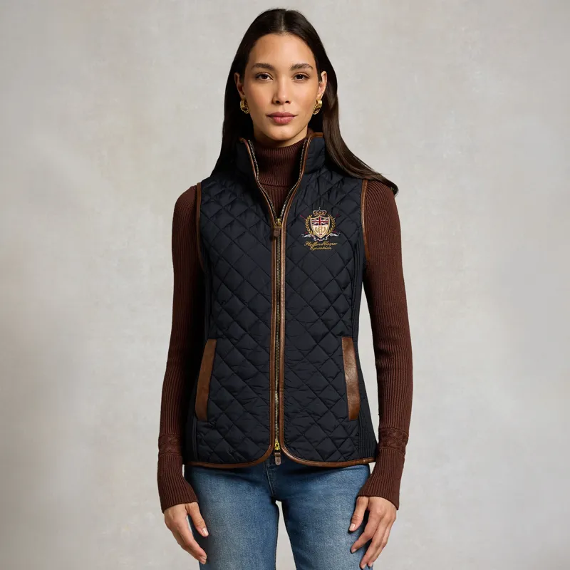 Holland Cooper Boughton Womens Diamond Quilted Gilet - Ink Navy