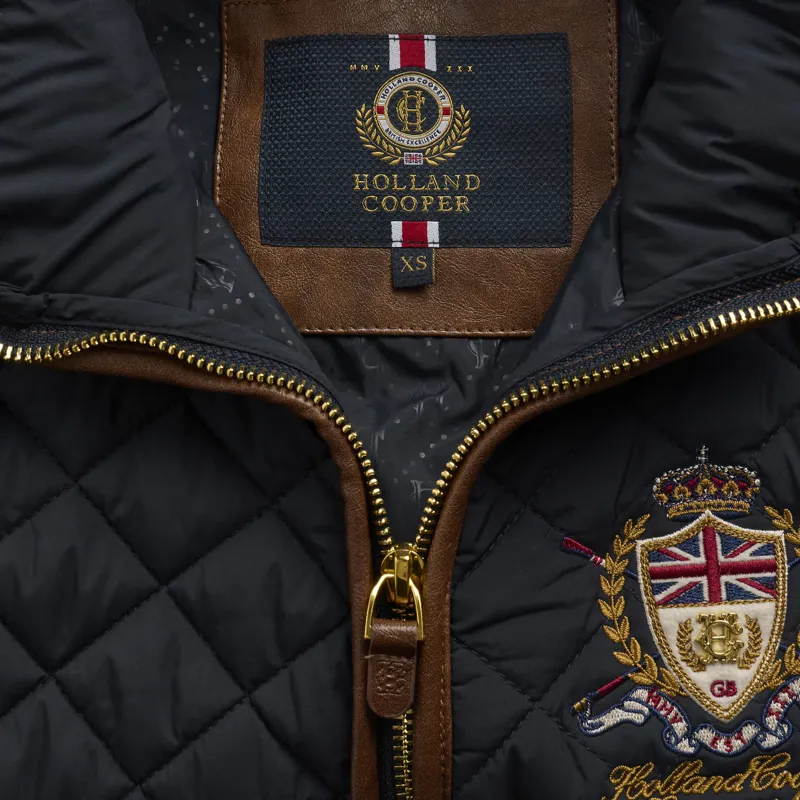 Holland Cooper Boughton Womens Diamond Quilted Gilet - Ink Navy-8