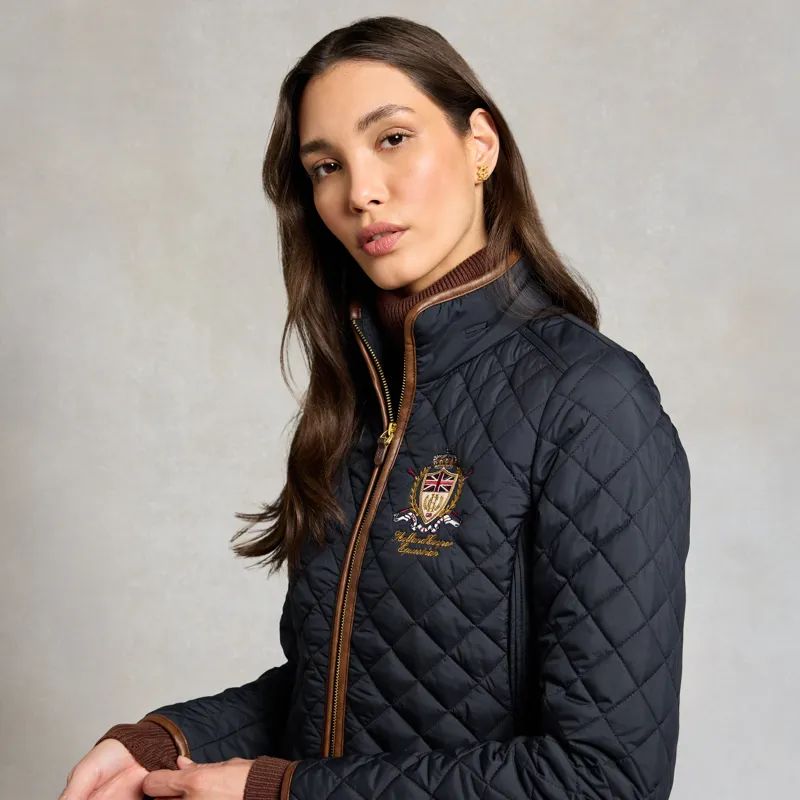 Holland Cooper Boughton Womens Diamond Quilted Jacket - Ink Navy-5