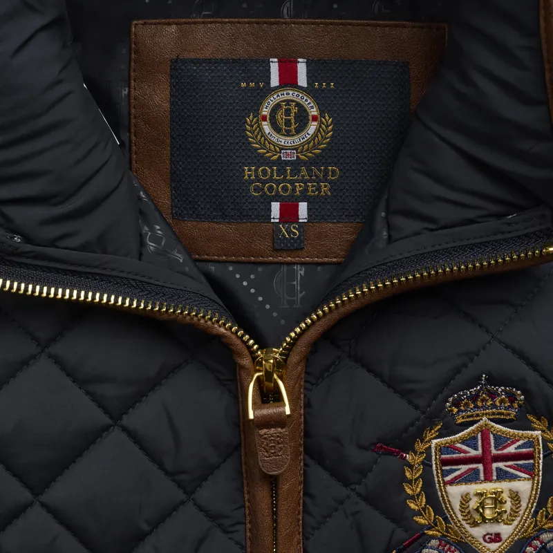 Holland Cooper Boughton Womens Diamond Quilted Jacket - Ink Navy-9