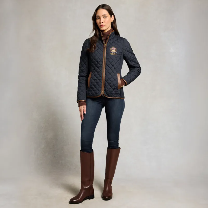 Holland Cooper Boughton Womens Diamond Quilted Jacket - Ink Navy-7
