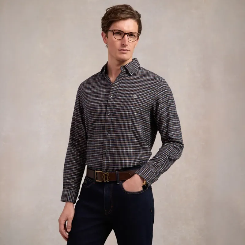Holland Cooper Classic Men's Button Shirt - Cheltenham Check Navy