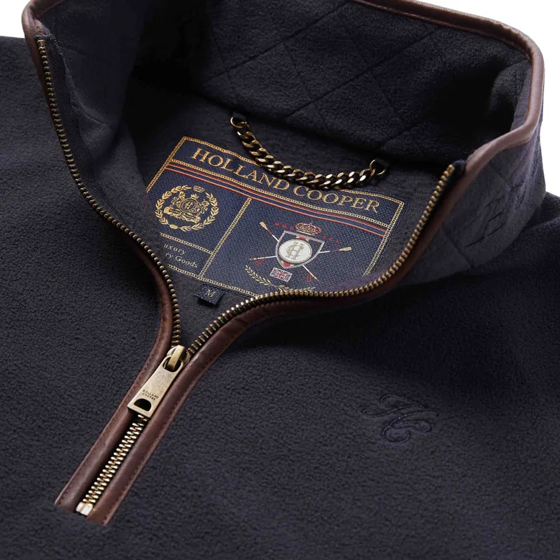 Holland Cooper Country Fleece Men's Quarter Zip Jumper - Ink Navy-4