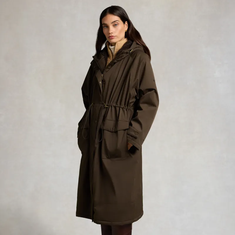 Holland Cooper Womens One-Size Waterproof Parka - Olive Brown-3