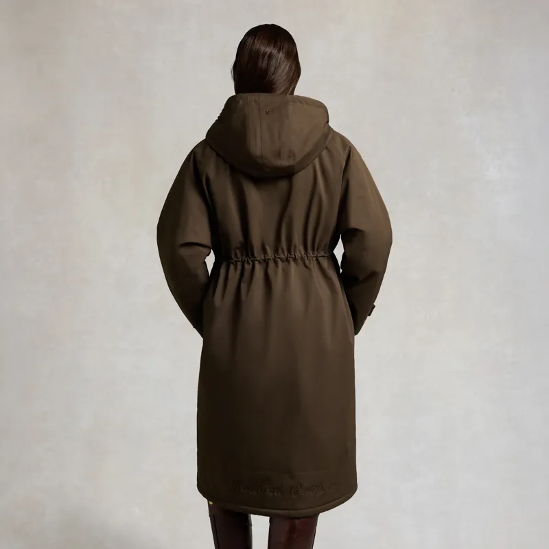 Holland Cooper Womens One-Size Waterproof Parka - Olive Brown-4
