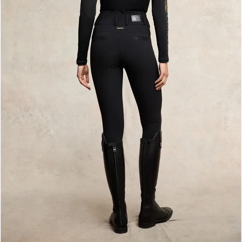 Holland Cooper Premium High Rise Full Grip Womens Breeches - Black-2