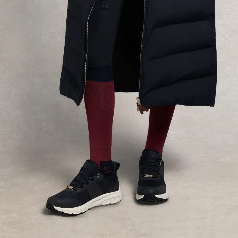 Holland Cooper Womens Tall Riding Socks - Oxblood/Navy-2
