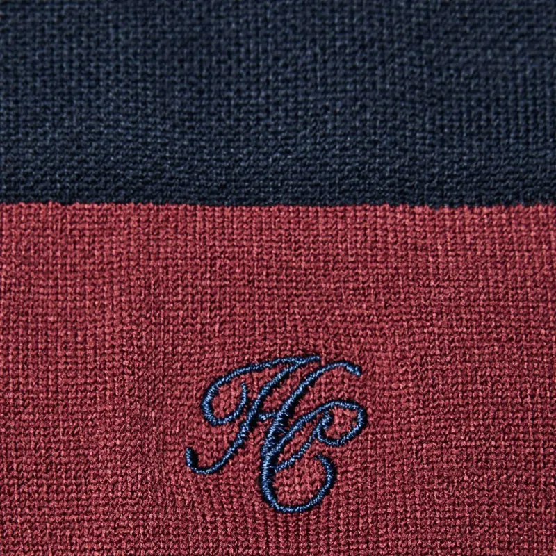 Holland Cooper Womens Tall Riding Socks - Oxblood/Navy-4