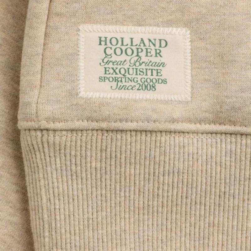Holland Cooper Sporting Goods Henley Womens Quarter Zip Jumper - Oatmeal Marl-8