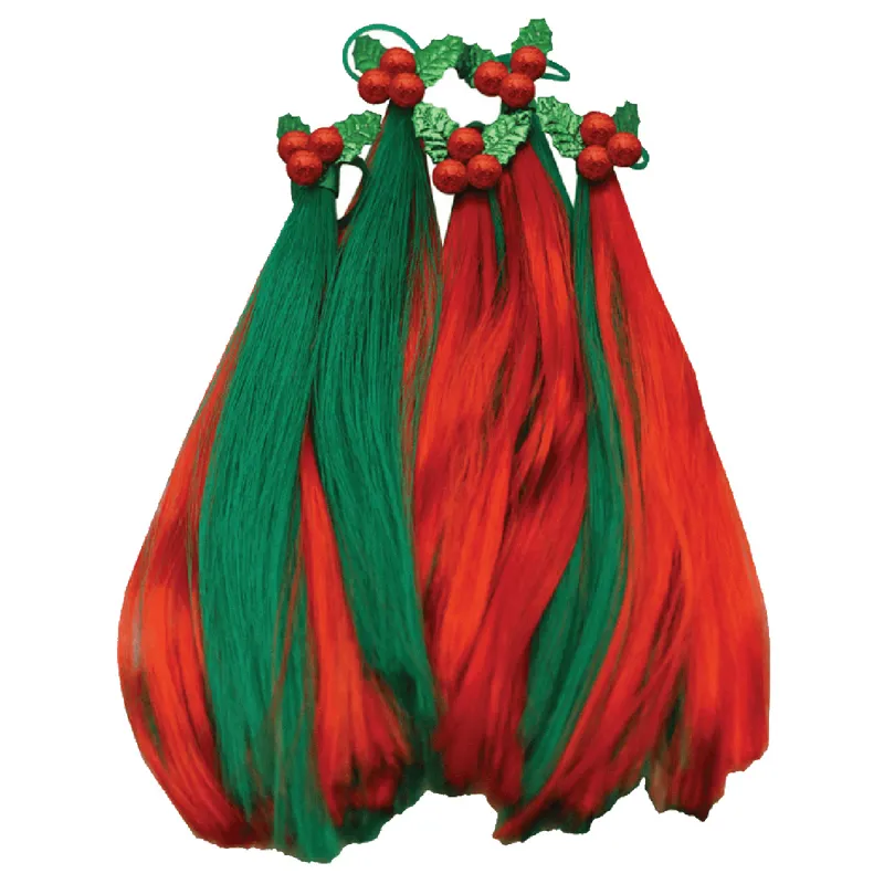 Equetech Christmas Mane Tassels 5 Pack - Holly