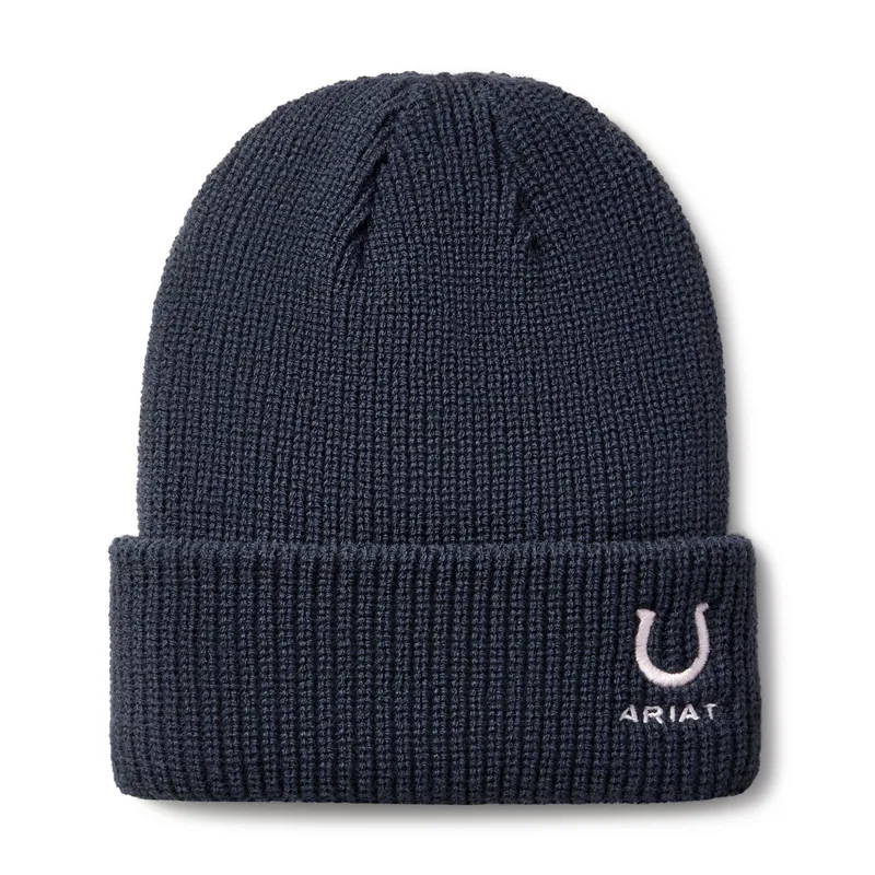 Ariat Junior Horse Shoe Beanie - Navy