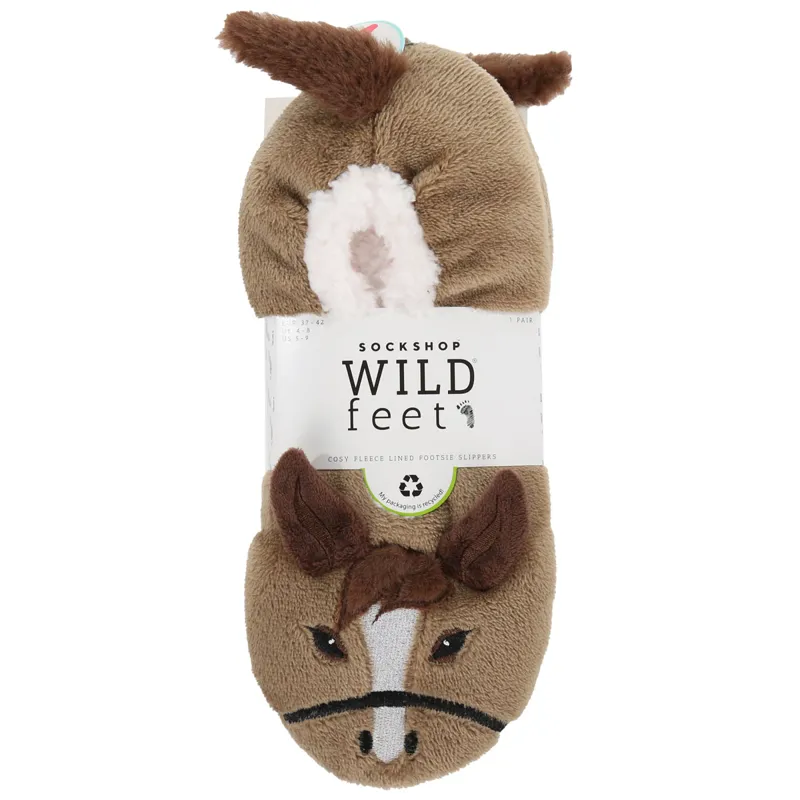 Sockshop Wild Feet Adults Slipper Socks - Horse-1