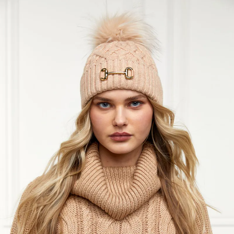 Holland Cooper Horse Bit Bobble Hat - Camel
