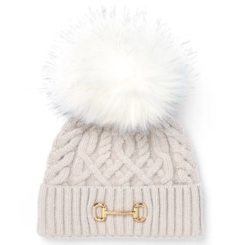 Holland Cooper Horse Bit Bobble Hat - Taupe-6