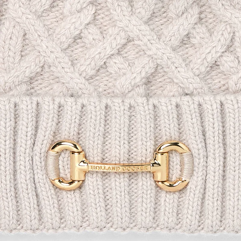Holland Cooper Horse Bit Bobble Hat - Taupe-5