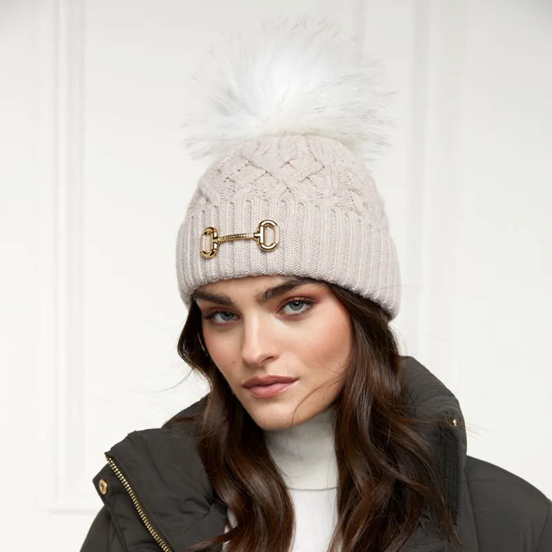 Holland Cooper Horse Bit Bobble Hat - Taupe-2