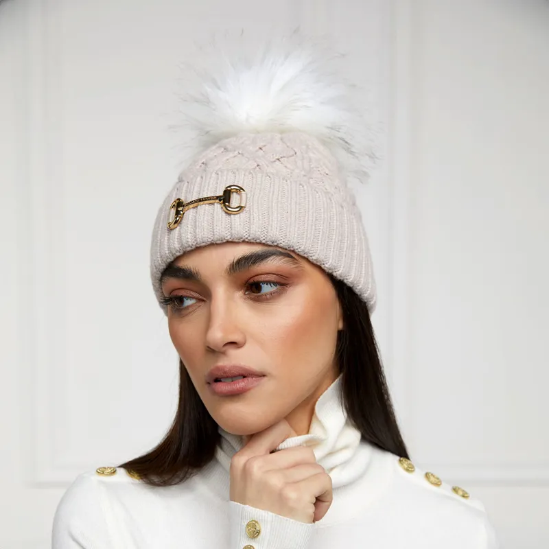 Holland Cooper Horse Bit Bobble Hat - Taupe-1
