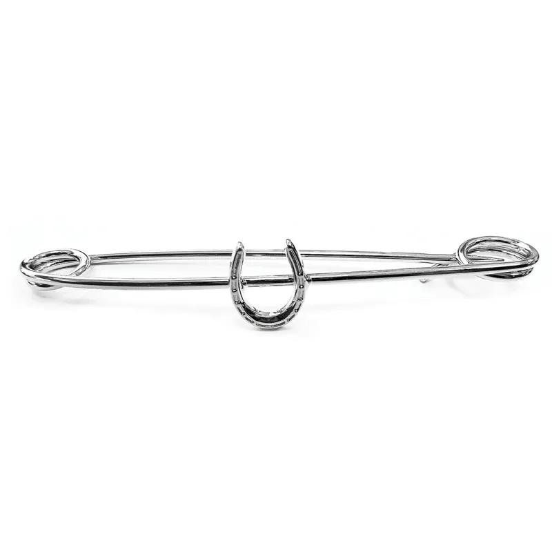 Equetech Traditional Horseshoe Stock Pin - Silver