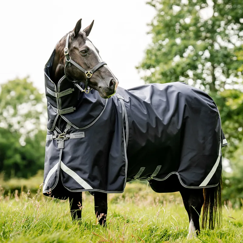 Rambo Optimo 0g Turnout Rug with 200g Liner - Navy/Thunderstorm Grey