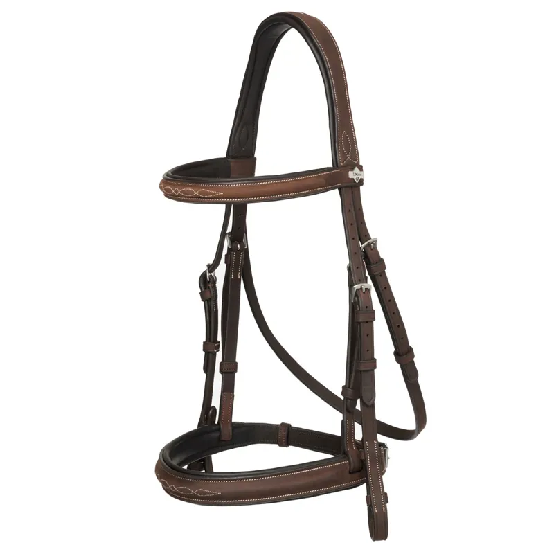 LeMieux Stitched Hunter Bridle with Laced Reins - Havana/Silver