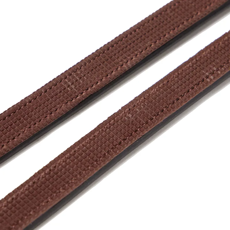 LeMieux Hunter Half Lined Curb Rein - Havana/Silver-1