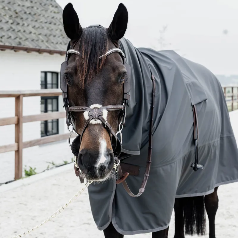 Kentucky Hurricane Raincoat Rug with Stirrup Holes - Grey-6