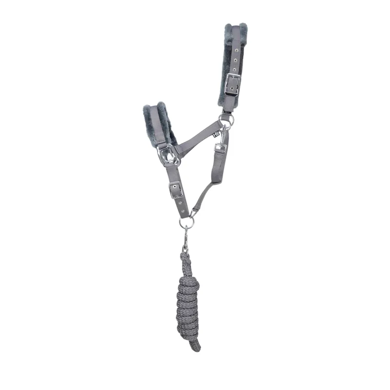 Hy Sport Active Headcollar and Lead Rope - Pencil Point Grey