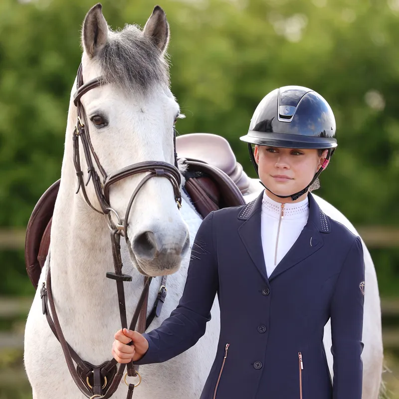 Hy Equestrian Roka Royal Junior Girls Competition Jacket - Navy-6