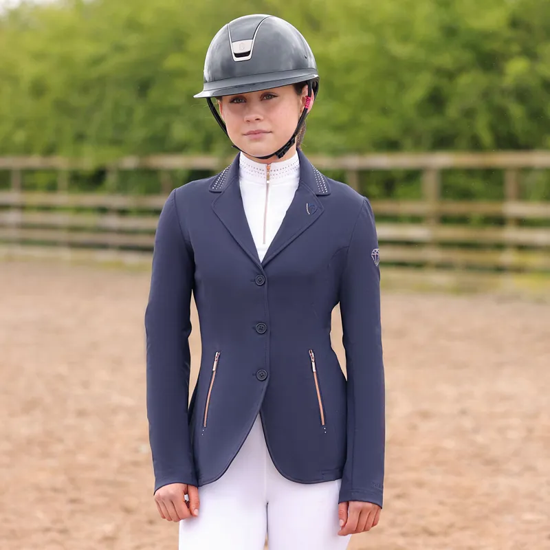Hy Equestrian Roka Royal Junior Girls Competition Jacket - Navy