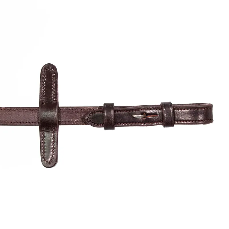 Henry James Small Pimple Hybrid Reins with Stoppers - Havana Brown-2