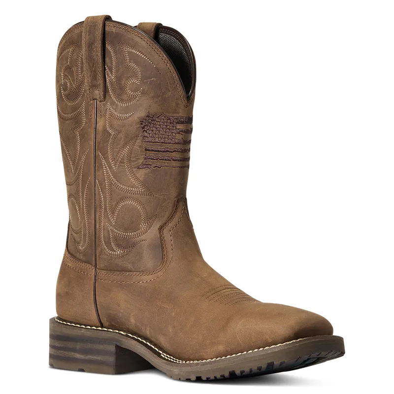 Ariat Hybrid Patriot H2O Mens Western Boots - Distressed Brown-4