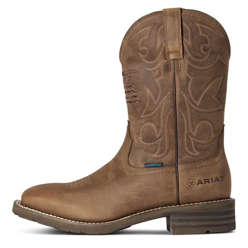 Ariat Hybrid Patriot H2O Mens Western Boots - Distressed Brown-3
