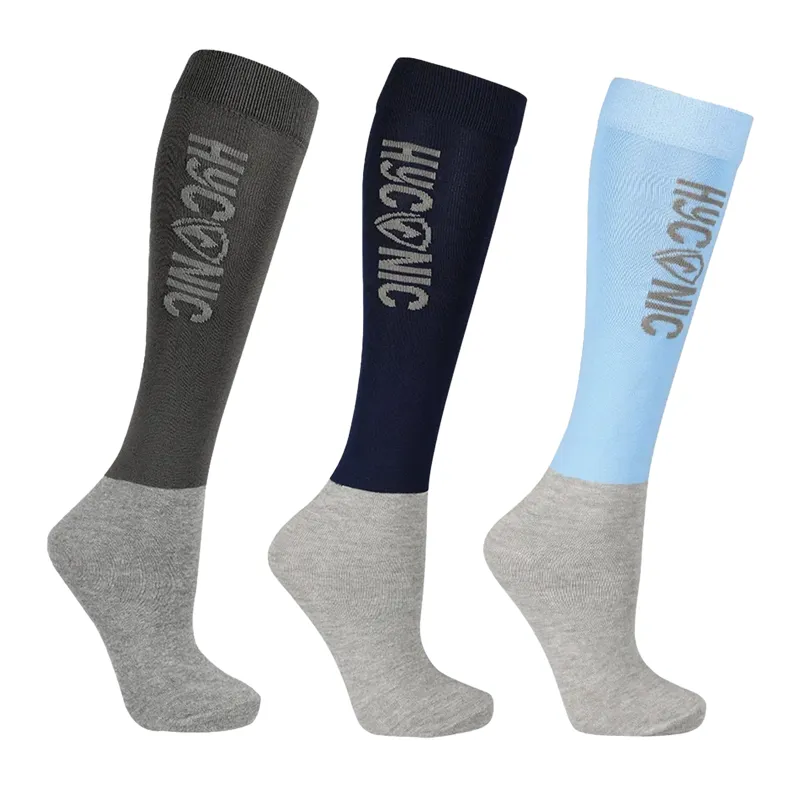 HyCONIC 3 Pack Tall Junior Riding Socks - Blue