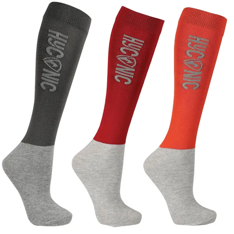 HyCONIC 3 Pack Tall Adults Riding Socks - Red