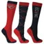 HyCONIC 3 Pack Tall Junior Pattern Riding Socks - Navy/Red